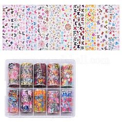 Nail Art Transfer Stickers Decals, for DIY Nail Tips Decoration of Women, Butterfly Pattern, Butterfly Pattern, 40mm, 1m/roll, 10rolls/box