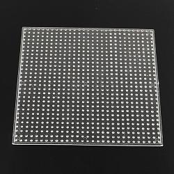 Plaques en plastique carrés de abc utilisés pour les perles à repasser 5x5mm diy, clair, 146x146x5mm