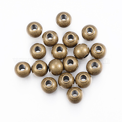 Perles en 304 acier inoxydable, ronde, bronze antique, 3x2.5mm, Trou: 1.1mm