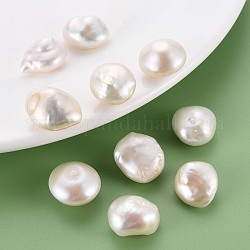 Perlas de perlas naturales keshi, perla cultivada de agua dulce, sin agujero / sin perforar, pepitas, color de concha, 15~19x14~16x9~10mm