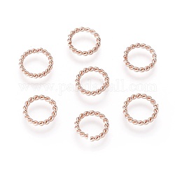 304 anelli di salto in acciaio inox, anelli di salto aperti, ritorto, oro roso, 10x1.5 mm, diametro interno: 7 mm