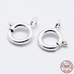 925 стерлингового серебра застежками пружинного кольца, кольцо, с 925 маркой, серебряные, 10x8x1.5 мм, отверстие : 1.5 мм