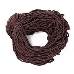 Cables de hilo de algodón, 3 capa, para la fabricación de la joya, coco marrón, 5~5.8mm, 109.4 yarda (100 m)/paquete