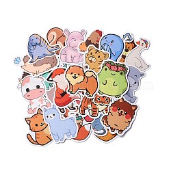 Cartoon Animal Theme Paper Stickers Set, Adhesive Label Stickers, for Suitcase, Planner and Refigerator Decor, Mixed Color, 4.2~6.6x3.4~7.1x0.02cm, 100pcs/bag