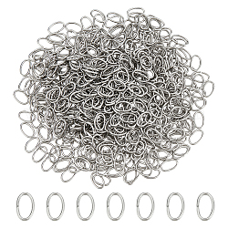 Unicraftale 1000pz 304 anelli di salto in acciaio inossidabile, anelli di salto aperti, ovale, colore acciaio inossidabile, 20 gauge, 8x5x0.8mm, diametro interno: 3.5x6.5mm