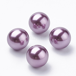 Perles d'imitation en plastique écologique, haut lustre, Grade a, aucun perles de trou, ronde, moyen orchidée, 8mm