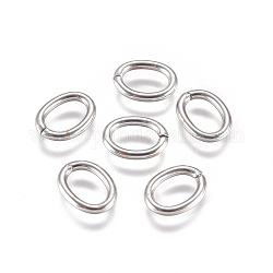 304 Edelstahl offenen Ringe springen, Oval, Edelstahl Farbe, 16 Gauge, 8x6x1.2 mm, Innendurchmesser: 5.5x3.5 mm