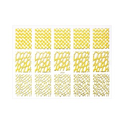 Adesivi per nail art con stampaggio in oro, con autoadesivo, per le decalcomanie delle unghie avvolge le decorazioni, Modello geometrico, 11.5x9cm