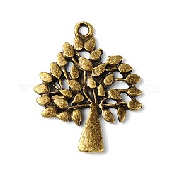 Tibetan Style Pendants, Lead Free & Nickel Free, Tree, Antique Bronze, 28x24x1.8mm, Hole: 2mm