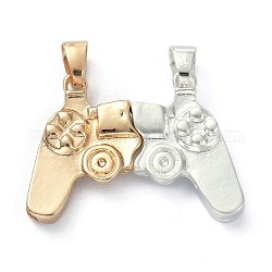 Комплект ожерелья контроллера дружбы из сплава, подвески на магнитной ручке игровой приставки, подарок паре друзей, золотой и серебряный, 20.5x28x4 мм, отверстие : 4.5x4 мм