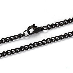 Colliers avec chaîne torsadée chaîne maille en 304 acier inoxydable, avec fermoir pince de homard, gunmetal, 21.85 pouce (55.5 cm), 3mm