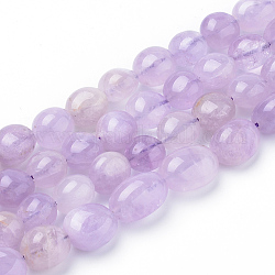 Natürlichen Amethyst Perlen Stränge, Oval, 10~12x8~10x7~8 mm, Bohrung: 1 mm, ca. 34~42 Stk. / Strang, 15.7 Zoll