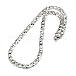 Moda 304 acero inoxidable collares de cadena / cadena trenzada, con cierre de langosta, color acero inoxidable, 21 pulgada ~ 22 pulgadas (53.3~55.9 cm), 9mm