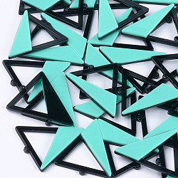 Gros pendentifs en acétate de cellulose (résine), triangle, turquoise, 51x42.5x5mm, Trou: 2mm