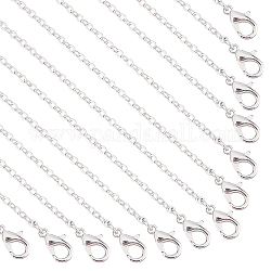 Pandahall elite около 20 прядей цепочка для ожерелья посеребренная цепочка для ожерелья объемная цепочка с кабелем подвески для кулон колье изготовление ювелирных изделий, 23.6