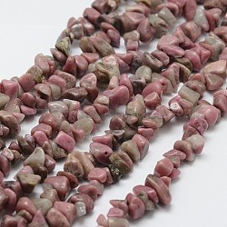 Natur Rhodonit Perlen Stränge, Chip, rosa, 3~5x7~13x2~4 mm, Bohrung: 0.4 mm, 32 Zoll