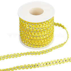 Gorgecraft 25м кружевные ленты из металлической пряжи, жаккардовая лента, аксессуары для одежды, желтые, 1/4 дюйм (8 мм)