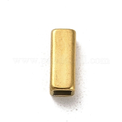 Abalorios de 304 acero inoxidable, Rectángulo, dorado, 10x4x4mm, agujero: 3.5x3.5 mm