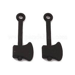 Spray Painted Alloy Pendants, Long-Lasting Plated, Lead Free & Cadmium Free, Axe, Black, 24.5x9.5x3mm, Hole: 2mm