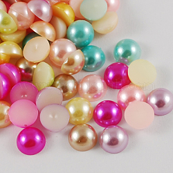 Cabochons en plastique abs, perle d'imitation, demi-rond, couleur mixte, 3x1.5mm, environ 10000 pcs / sachet 