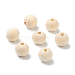 Natürliche unfertige Holzperlen, runde lose Holzperlen, Weizen, 14x12.5 mm, Bohrung: 4.5 mm, ca. 630 Stk. / 500 g