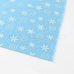El patrón de copo de nieve y hélice imprimió fieltro de aguja de bordado de tela no tejida para manualidades diy, luz azul cielo, 30x30x0.1 cm, 50 unidades / bolsa