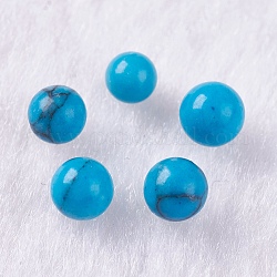 Perline turchese sintetico, sfera di pietre preziose, non forato / Senza Buco, tinto, tondo, 3mm
