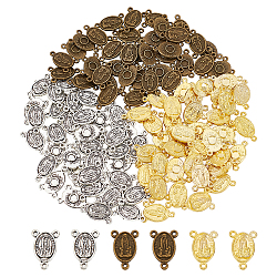 arricraft 108 Pcs Rosary Centerpiece Medals, Our Lady Miraculous Medal Charms 3 Loop Metal Link Connector for DIY Mother's Day Necklace Bracelets Rosary Bead Jewelry Making