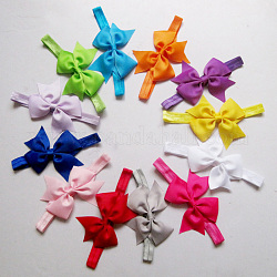 Bandeaux élastiques de bébé, arcs pour les filles, chiffon, couleur mixte, 110mm