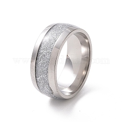Кольцо с текстурой эмали, 201 украшение из нержавеющей стали для женщин, цвет нержавеющей стали, внутренний диаметр: 17 мм