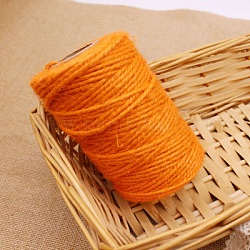 Джутовый шнур, джутовая нить, джутовый шпагат, для изготовления ювелирных изделий, темно-оранжевый, 3 мм, около 54.68 ярда (50 м) / рулон