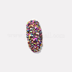 Glass Rhinestone Flat Back Cabochons, Back Plated, Faceted, Half Round, Rose AB, 2.3~2.4x1mm, about 1440pcs/bag