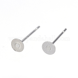 304 Stainless Steel Stud Earring Findings, Stainless Steel Color, 12x4mm, Pin: 0.8mm