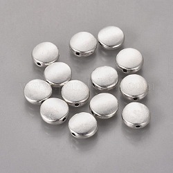 Perline in lega stile tibetano,  cadmio& piombo libero, rotondo e piatto, argento antico, circa9 mm di diametro, 4 mm di spessore, Foro: 1 mm