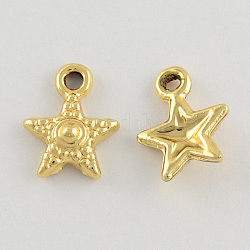 Alloy Star Charms, Light Gold, 12.5x10x3mm, Hole: 1.5mm