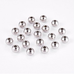 202 Stainless Steel Rondelle Spacer Beads, Stainless Steel Color, 8x6~7mm, Hole: 3mm