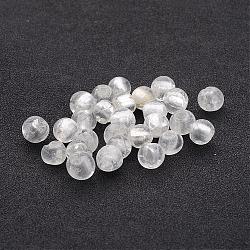Perles en verre d'argent feuille manuelles, ronde, clair, 7.5~8.5mm, Trou: 1mm