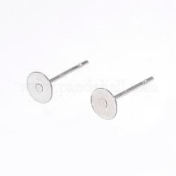 304 Stainless Steel Stud Earring Findings, Stainless Steel Color, 12x5mm, Pin: 0.8mm