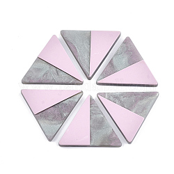 Resin Cabochons, Triangle, Pink, 26x30x2.5~3mm