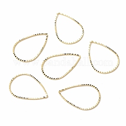Brass Linking Rings, Long-Lasting Plated, Cadmium Free & Lead Free, Teardrop, Real 24K Gold Plated, 25x16.8x1mm, Inner Diameter: 23x15.8mm