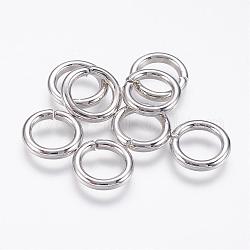 Anillos de salto de hierro, anillos del salto abiertos, Platino, 12 calibre, 12x2mm, diámetro interior: 8 mm