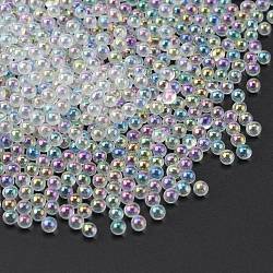 Glass Bubble Beads, Nail Care Decoration, Round, Colorful, 2.5~3mm