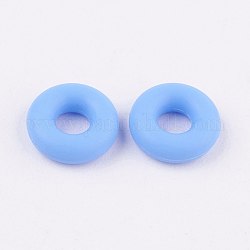 Perle di silicone, bricolage fai-da-te, ciambella, cielo azzurro, 5x2mm, Foro: 1 mm