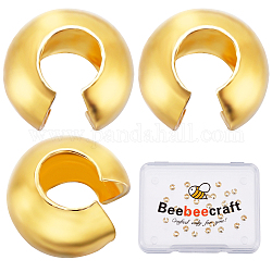 Beebeecraft 925 Perlenspitzen-Knotenabdeckungen aus Sterlingsilber, golden, 4x5x2.5 mm, 30 Stück / Karton