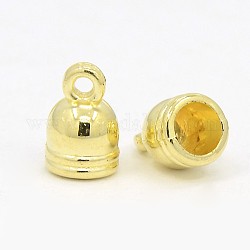 CCB Plastic Cord Ends, Golden, 10x7x7mm, Inner Diameter: 5mm, Hole: 2mm, about 2590pcs/500g