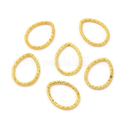 50 anneaux de liaison en fer, anneaux ouverts texturés, or, larme, 18x14x2mm, diamètre intérieur: 11x15 mm
