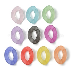 Прозрачные матовые акриловые соединительные кольца, разъемы для быстрой связи, Twist овальные, разноцветные, 29x20x6 мм, внутренний диаметр: 16x8 мм, Около 333 шт / 500 г