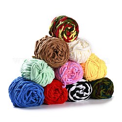 Мягкая пряжа для вязания крючком, толстая пряжа для шарфа, пакет, изготовление подушек, разноцветные, 7~8 мм, 65.62 ярд (60 м) / рулон