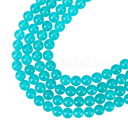 Fili di perle di giada naturale della Malesia arricraft, tinti e riscaldato, perline tondo, 8mm, Foro: 1 mm, circa 48pcs/filo, 15 pollice (38.1 cm), 4 fili / scatola