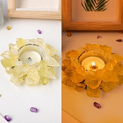 Bougeoirs en citrine brute naturelle, pour diffuseur de parfum, décoration d'affichage en pierre d'énergie reiki, 10 cm, Diamètre intérieur: 4 cm